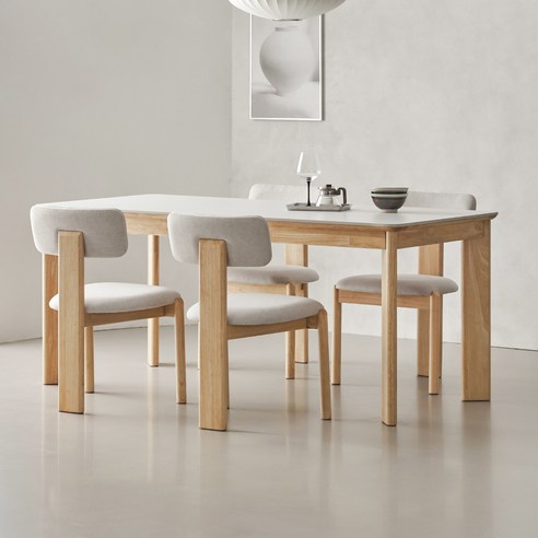 폴인퍼니 지아노 포세린 세라믹 식탁 1600 + 의자4p 세트 4인용 방문설치