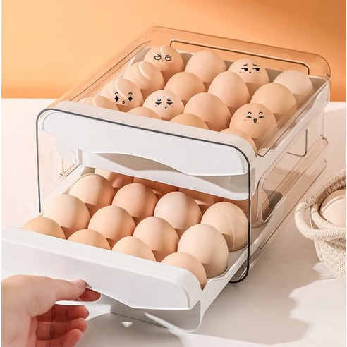 이지공감 계란 트레이 서랍형 2단 보관함 32구 이미지 3