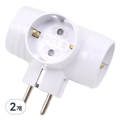 에코파워탭 국내 제조 T자 멀티탭 3구 EPM-403T, 8.5cm, 혼합색상, 2개