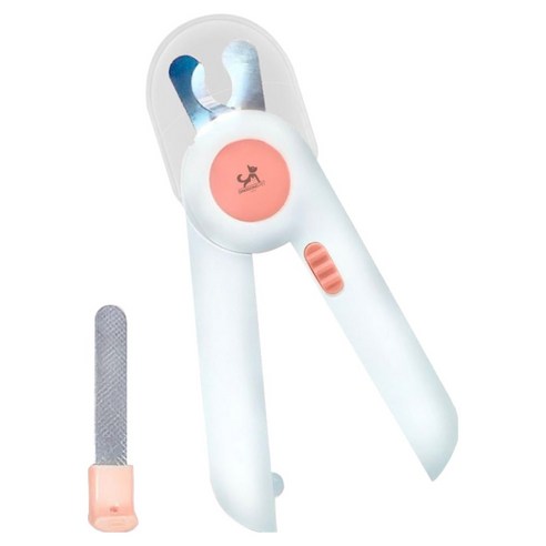 딩동펫 반려동물 LED 라이트 발톱깎이 4.3 x 15 cm, LED 라이트 발톱깍기 핑크, 핑크, 1개