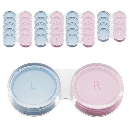 렌즈닦이소녀 소프트 렌즈 케이스, 혼합색상, 20개 혼합색상, 20개