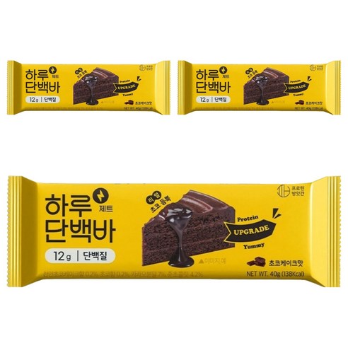 프로틴방앗간 하루단백바 제트 초코케이크맛 40g, 3개 맛있게 먹은 솔직 후기 - 상품 이미지 1