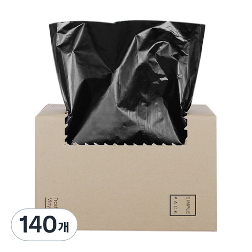담다비닐 심플팩 쓰레기 봉투 검정, 20L, 140개