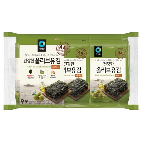 청정원 올리브유재래김, 5g, 9개
