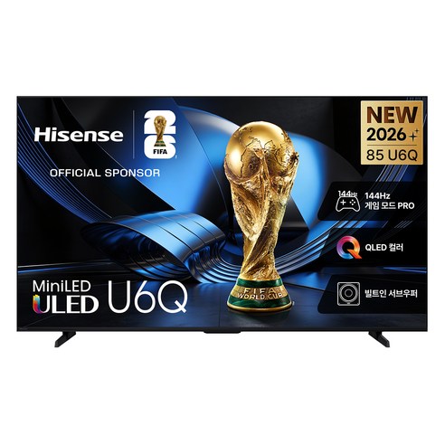 Hisense 하이센스 4K QD Mini LED Google TV, 215cm(85인치), 85U6Q, 스탠드형, 방문설치