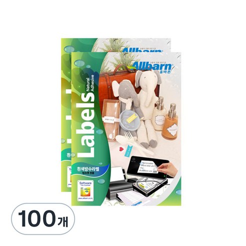 올바른 잉크젯용 방수 흰색 라벨지 AL001PI, 1칸, 100개