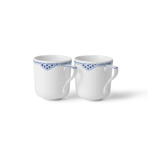 로얄코펜하겐 프린세스 머그컵 330ml, 블루 + 화이트, 2개