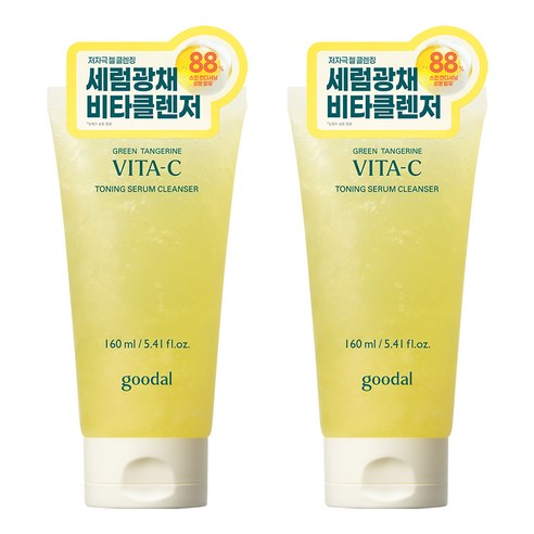 구달 청귤 비타C 토닝 세럼 클렌저, 2개, 160ml