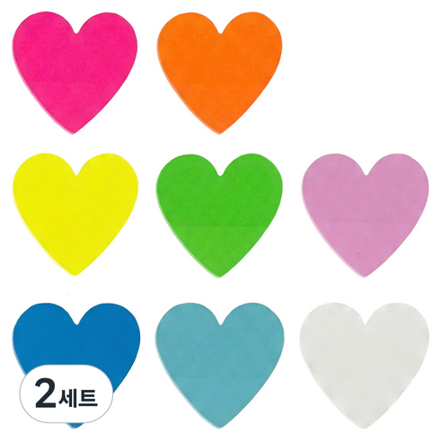 모던앳 하트 투명 점착메모지 20p x 8종 세트, 혼합색상, 2세트
