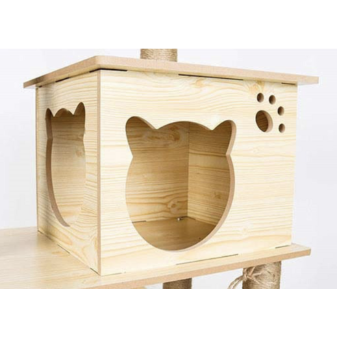 딩동펫 튼튼 원목 캣타워, 혼합색상, 1개 외관 디자인