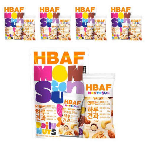 바프 먼투썬 하루견과 화이트 10p, 200g, 5개