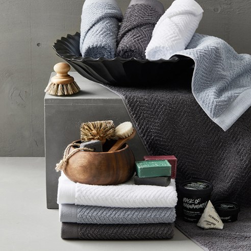 소프트터치 헤링본 호텔수건 200g 10개 세트 최종 스택 사진