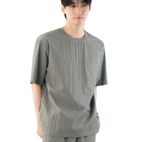 아르메데스 남성용 냉감 통기성 쿨 셋업 우븐 반팔 티셔츠 AR-603