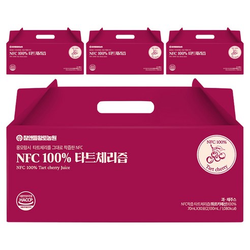 참앤들황토농원 NFC착즙 타트체리주스, 2.1L, 4개 2.1L, 4개