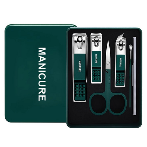 살림쏙 휴대용 발톱 손톱깍이 6종 세트, 그린, 1세트