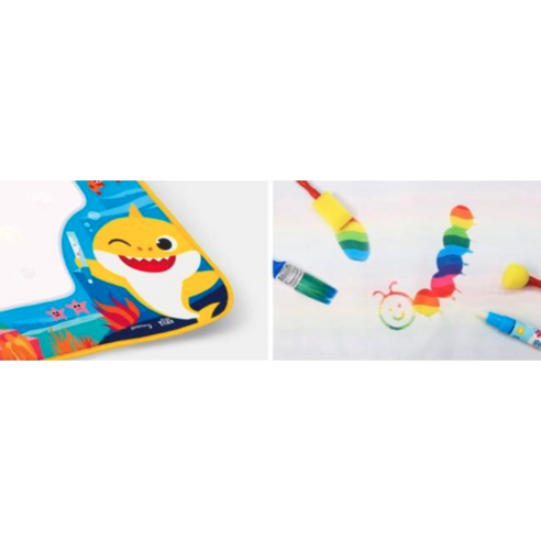 핑크퐁 아기상어 워터매직매트 후기 분석 - 매트 가장자리 숫자 및 글자 학습