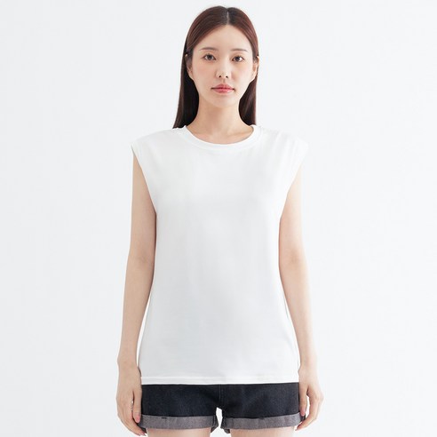 엘쏘 여성용 루즈핏 탑 민소매 티셔츠 이미지 2
