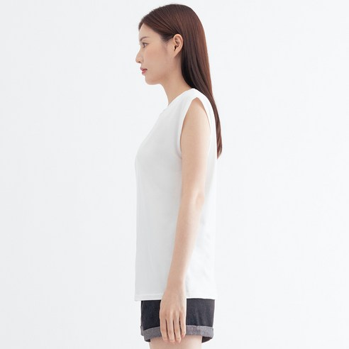 엘쏘 여성용 루즈핏 탑 민소매 티셔츠 이미지 4
