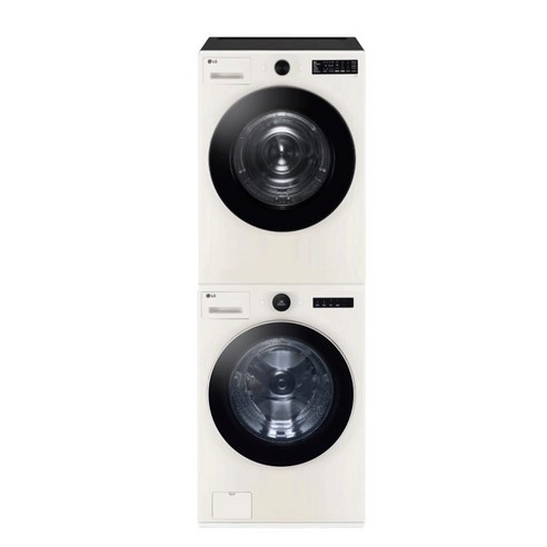 LG전자 트롬 오브제컬렉션 드럼세탁기 + 건조기 세트 KFG21EN-8EN 21kg + 18kg 방문설치, 네이처 베이지+네이처 베이지
