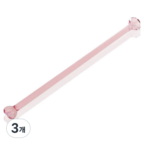 디에이트 홈카페 하트 롱스푼 머들러, 핑크, 3개