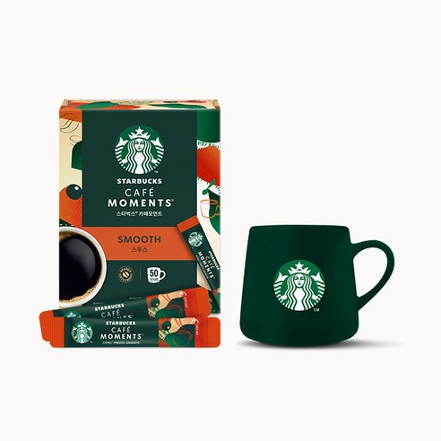 스타벅스 카페모먼트 스무스 커피 + 그린 머그 세트 후기 분석 - 선물용 포장 박스 모습