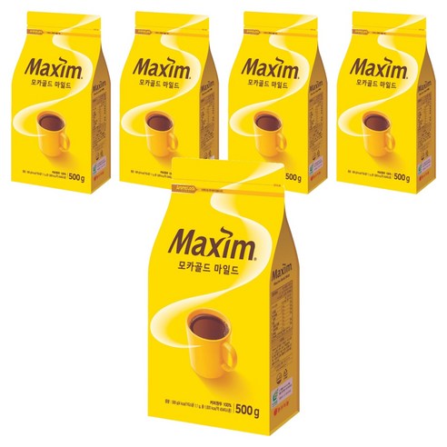 맥심 모카골드 마일드 원두커피, 500g, 1개입, 5개