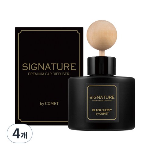 코멧 시그니처 차량용 디퓨저 120ml, 블랙체리, 4개