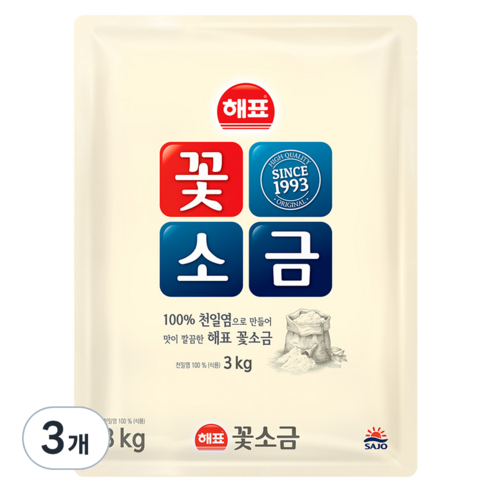 해표 꽃소금, 3kg, 3개