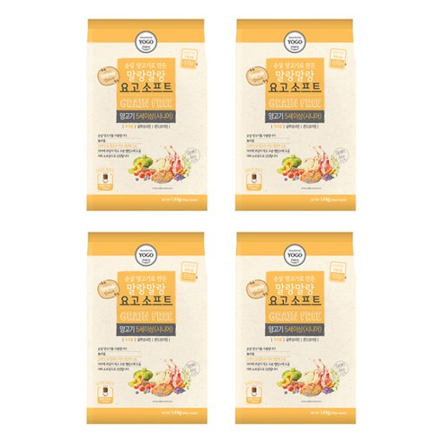 요고펫푸드 시니어 강아지 소프트사료, 양, 1.4kg, 4개