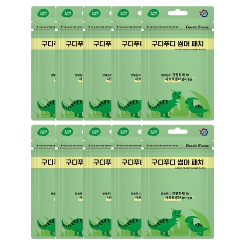 구디푸디 유아용 썸머패치 18p, 공룡, 10개