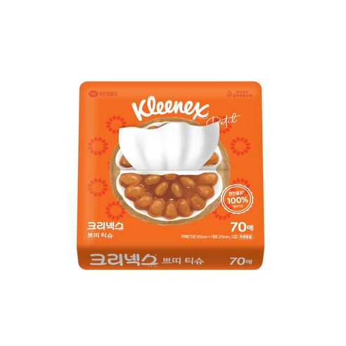 크리넥스 휴대용 천연펄프 쁘띠티슈 2겹 랜덤발송 이미지 2