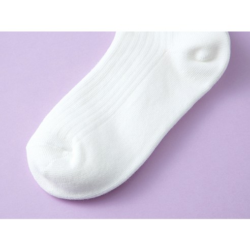 베이스알파에센셜 아동 심플 골지 중목 양말 6켤레 세트 이미지 3