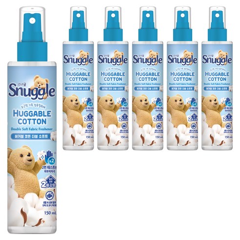 스너글 허거블 코튼 더블 소프트 섬유탈취제 본품, 150ml, 6개