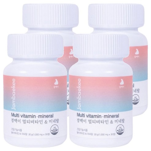 잠백이 멀티비타민 앤 미네랄, 30정, 4개