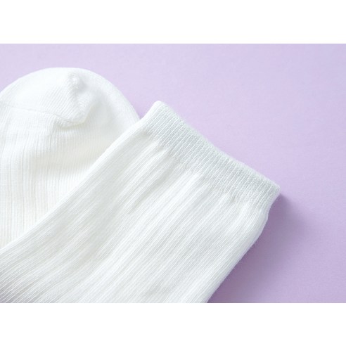 베이스알파에센셜 아동 심플 골지 중목 양말 6켤레 세트 이미지 4