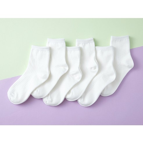 베이스알파에센셜 아동 심플 골지 중목 양말 6켤레 세트 솔직 후기 | 실사용자 리뷰 분석 - 상품 이미지 2