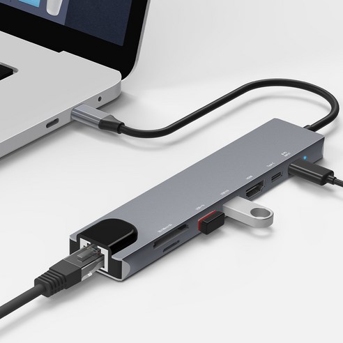 홈플래닛 8포트 USB3.0 유선랜 멀티허브 DEX미러링 HUB8C-Y 이미지 2