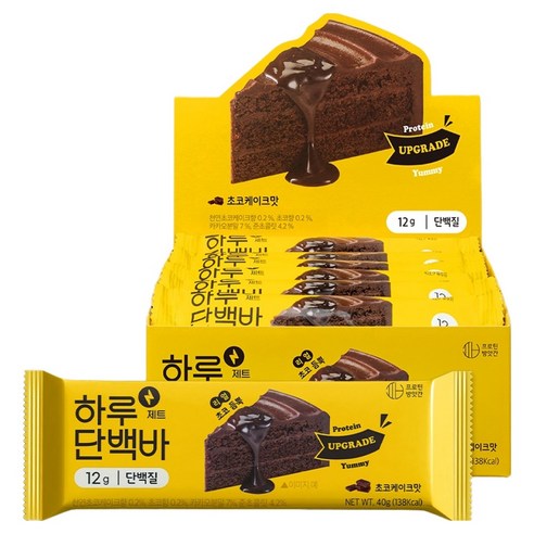 프로틴방앗간 하루단백바 제트 초코케이크맛 40g, 12개 맛있게 먹은 솔직 후기 - 상품 이미지 1