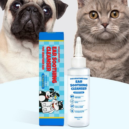 붐붐포 강아지 고양이 이어 수딩 귀세정제 이어클리너, 120ml, 2개