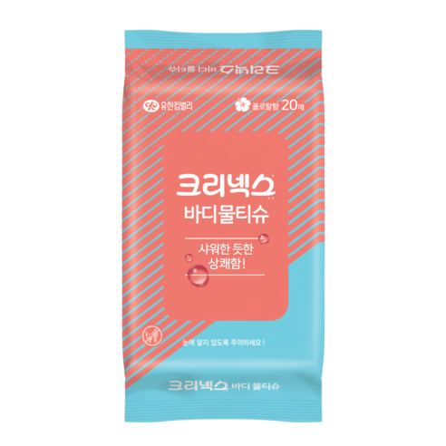 크리넥스 바디 물티슈 리필형 랜덤 발송 20매입, 1개 이미지 3