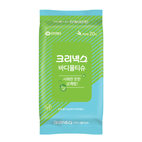 크리넥스 바디 물티슈 리필형 랜덤 발송 20매입, 1개 이미지 4
