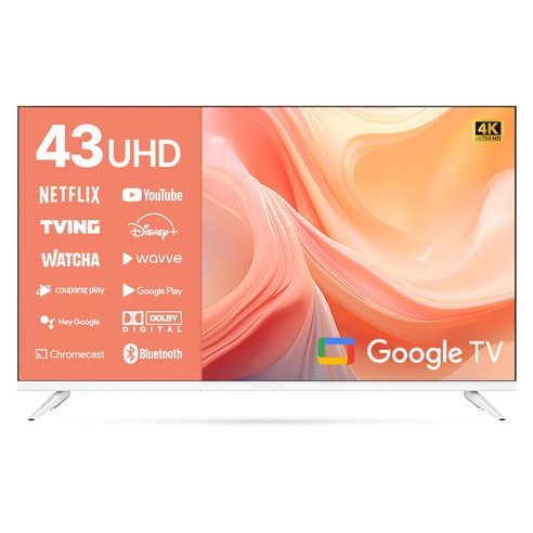 와이드뷰 4K UHD 구글 스마트 TV, 109cm(43인치), GTWV430UHD, 스탠드형, 고객직접설치 109cm(43인치), GTWV430UHD, 스탠드형, 고객직접설치