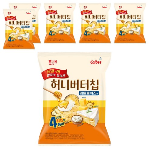 해태제과 허니버터 칩 콰트로치즈맛, 110g, 6개