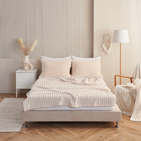 코멧 홈 코듀로이 극세사 담요 후기 분석 - 근접 디테일 컷