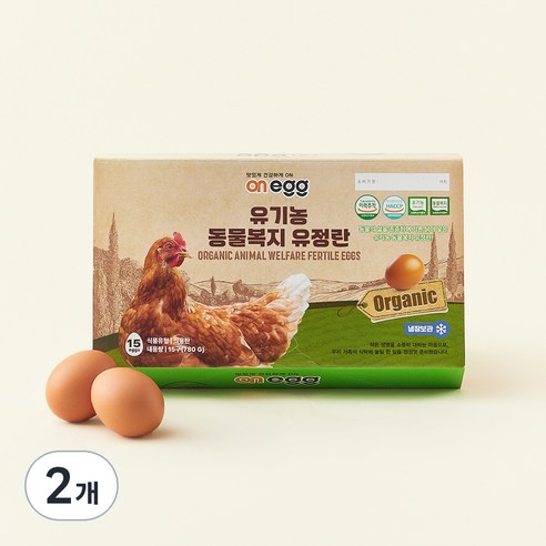온에그 유기농 인증 유정란 780g, 15구, 2개