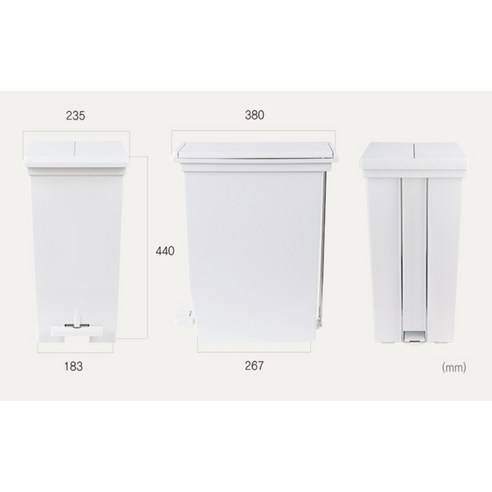 프랑코홈 버터플라이 페달 휴지통 22L 후기 분석 - 공식 상세 이미지