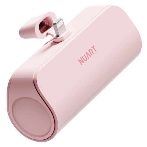 누아트 도킹형 미니 보조배터리 5000mAh, SPE-PA5GPQ8P(애플8핀), 스카이 핑크