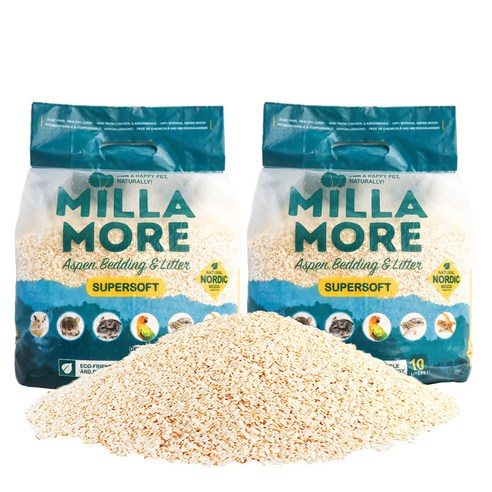 밀라모어 소동물 아스펜 소프트 베딩, 1.8kg, 2개