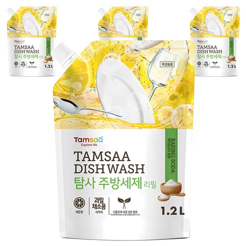 탐사 주방세제 리필, 1.2L, 4개 1.2L × 4개, 1.2L × 4개 섬네일