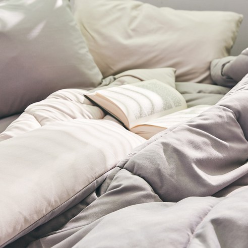 라뽐므 마들렌 차렵이불 후기 분석 - 침실 인테리어 조화